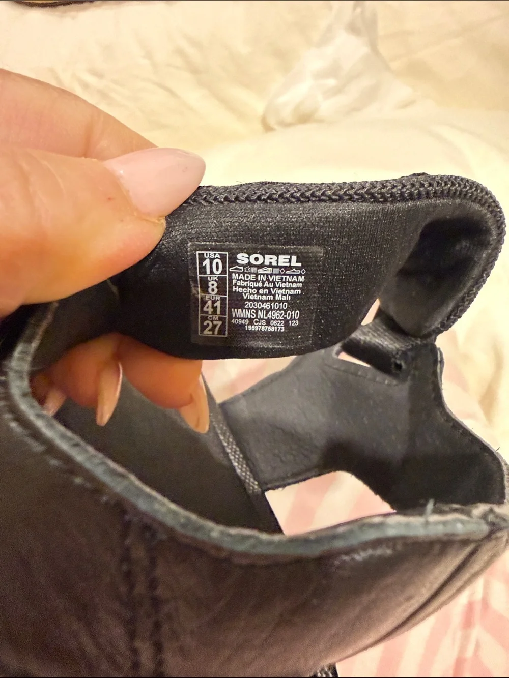 Sorel Black Women’s Sport Sandals with White Sole and Orange Heel Accent